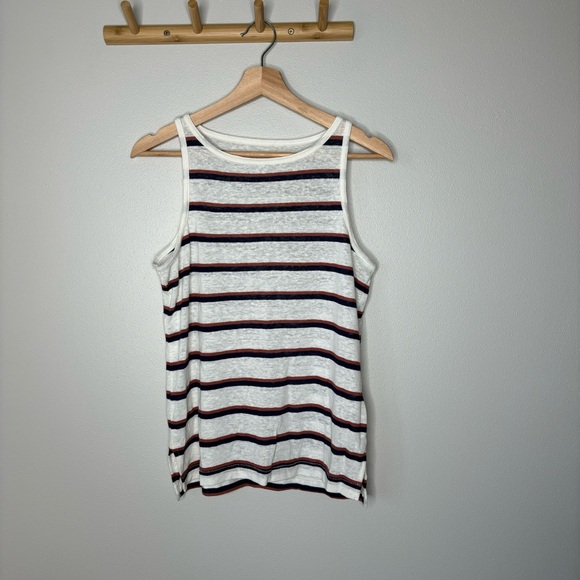 Madewell Modern Linen Tank Top in Stripe xs - Picture 2 of 6